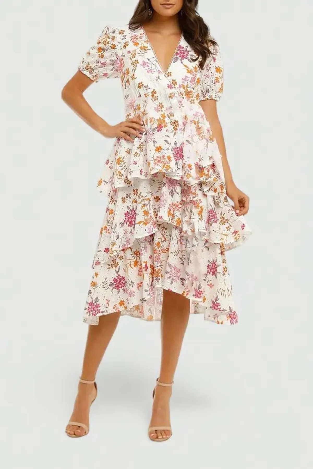 Talulah Jasmine Vines Midi Dress Jasmine Vines Multi Print Size 8  - Image 1