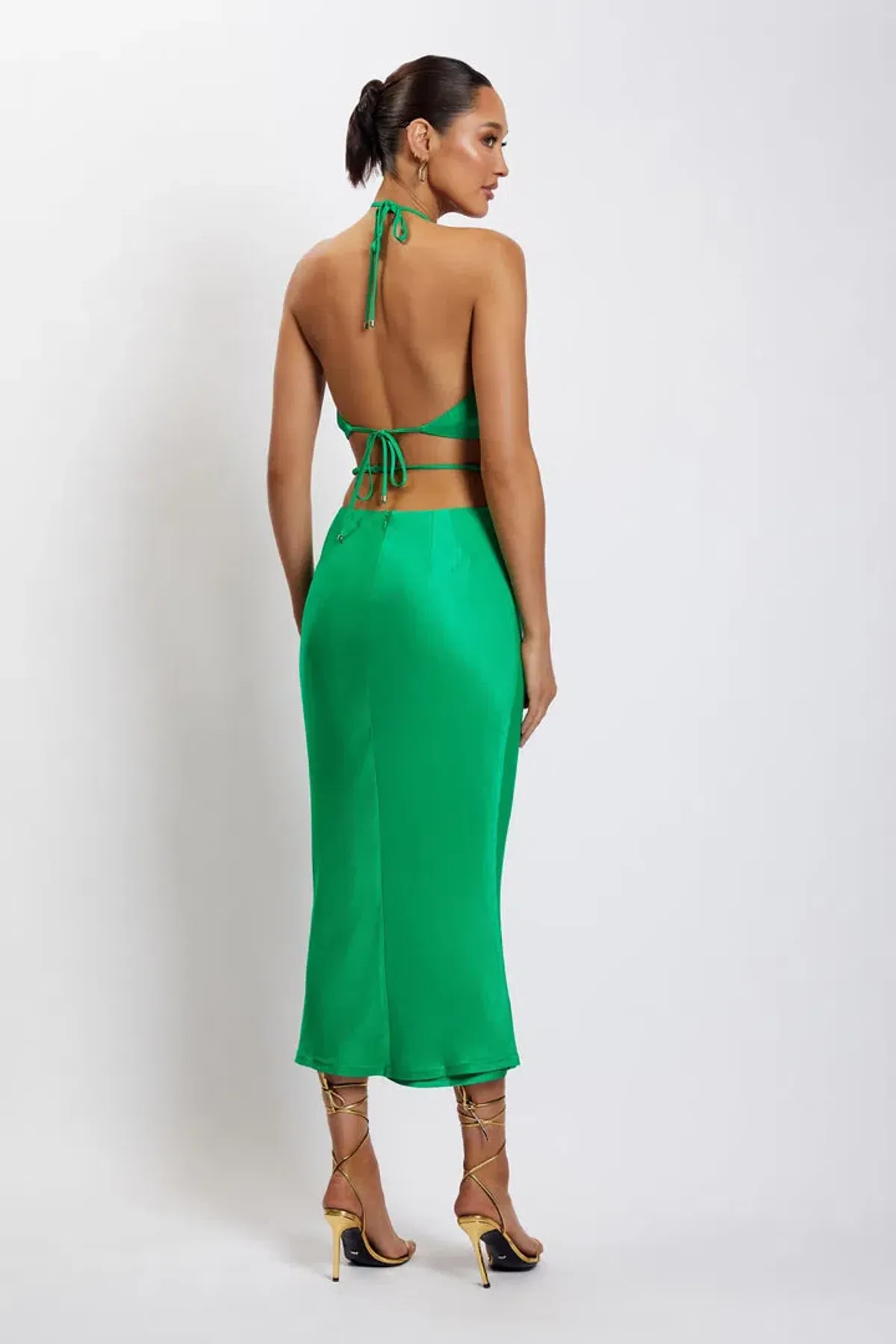Meshki Leanne Halter Dress Green Size 10 - Image 2