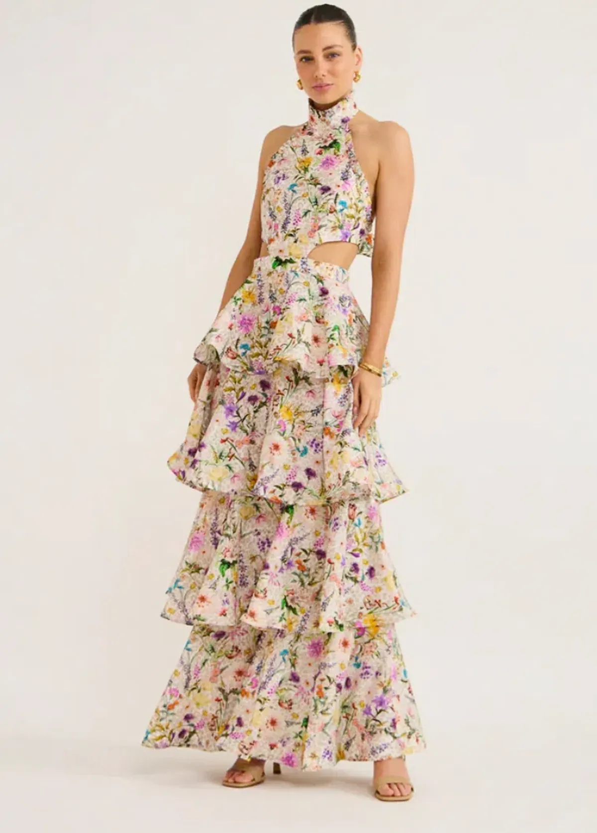 Aqua Blu Heather Maxi Dress in Jardine Floral Print Size L / AU 12 - Image 1