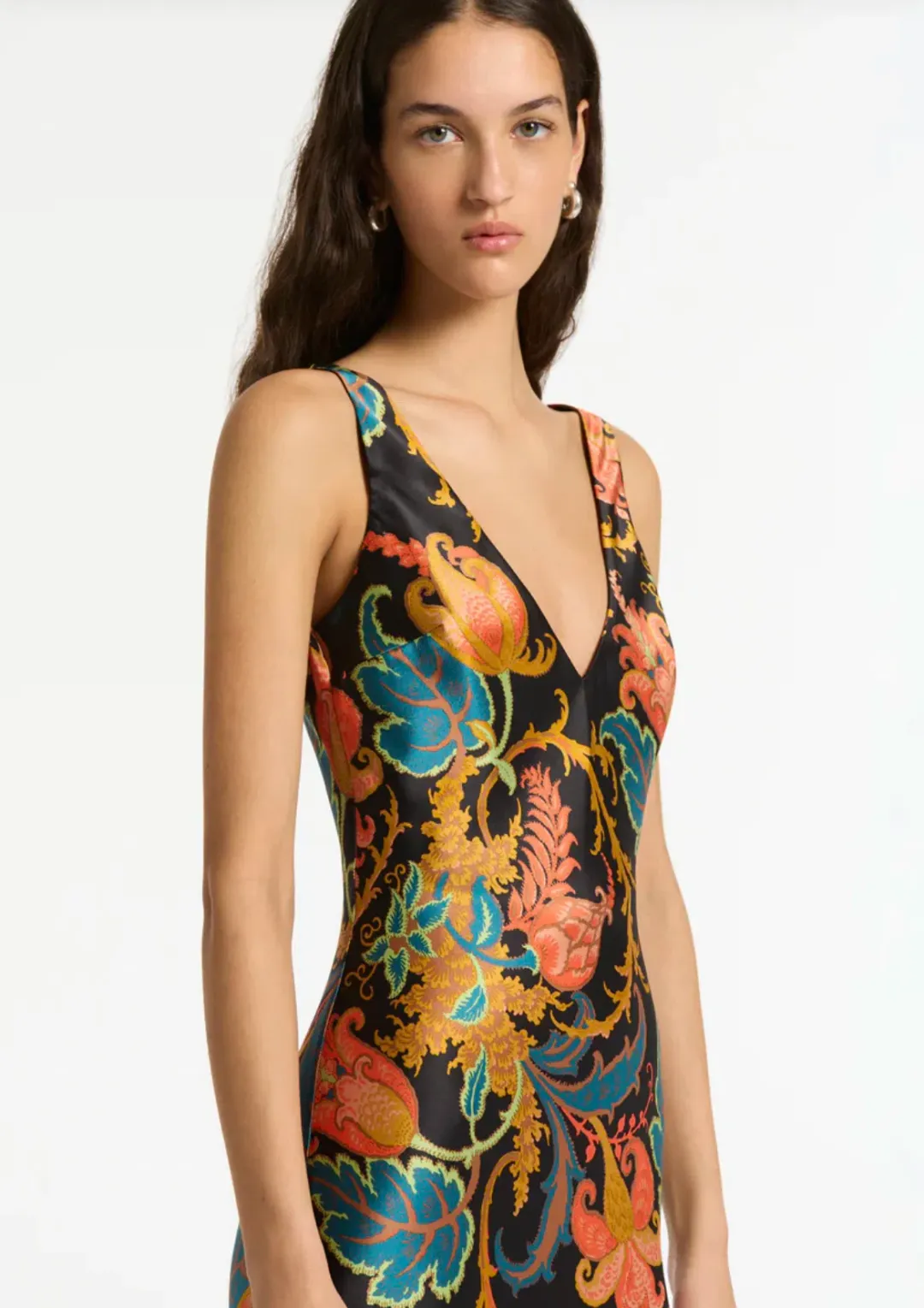Sir the Label Artiste V Neck Slip Dress Print SIZE 0 for rent on The Volte - main image