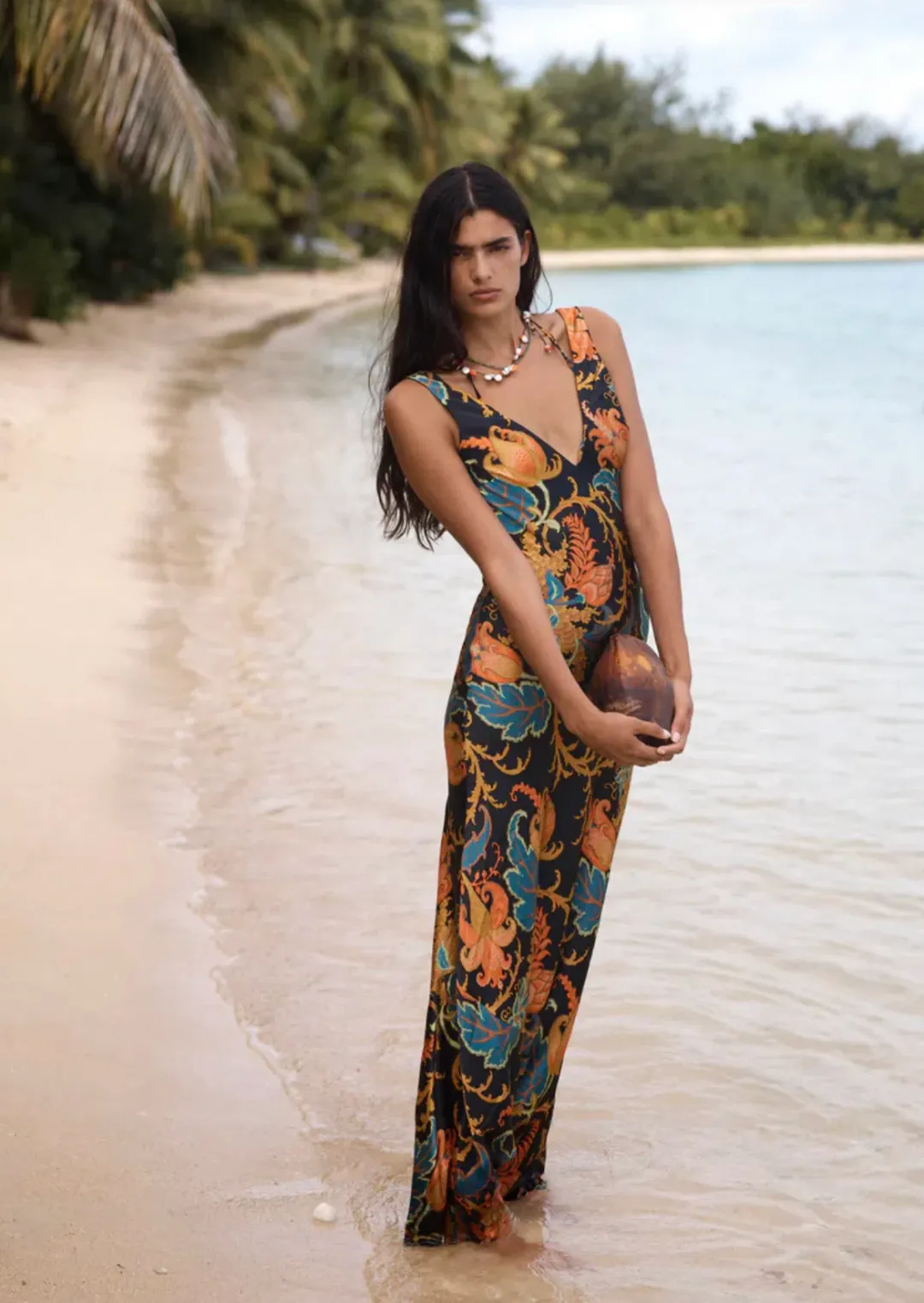 Sir the Label Artiste V Neck Slip Dress Print SIZE 0 for rent on The Volte - main image