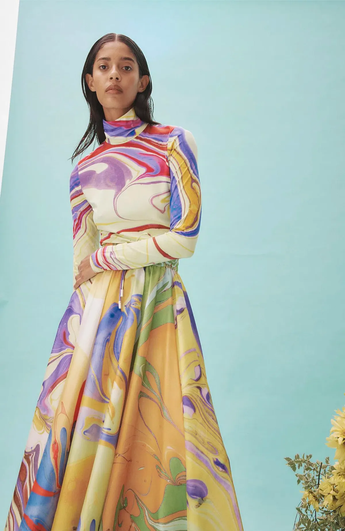 Alemais Luca Long Sleeve Top & Silk Skirt Set Multi Size 6 - Image 4