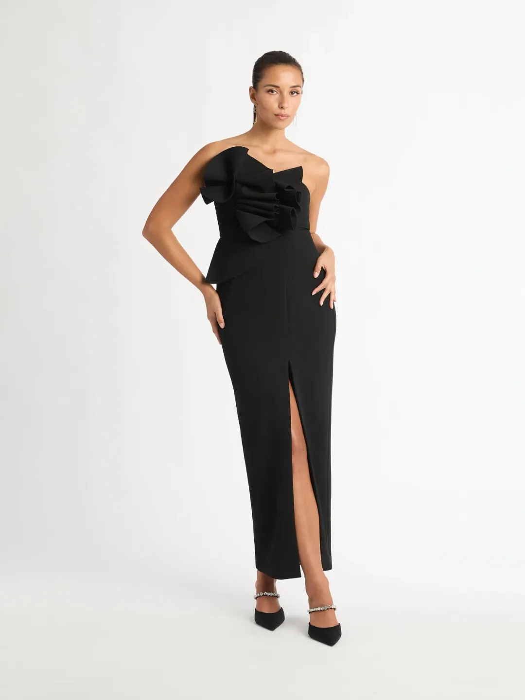 Sheike Origami Maxi Dress Black Size 8 for rent on The Volte - main image