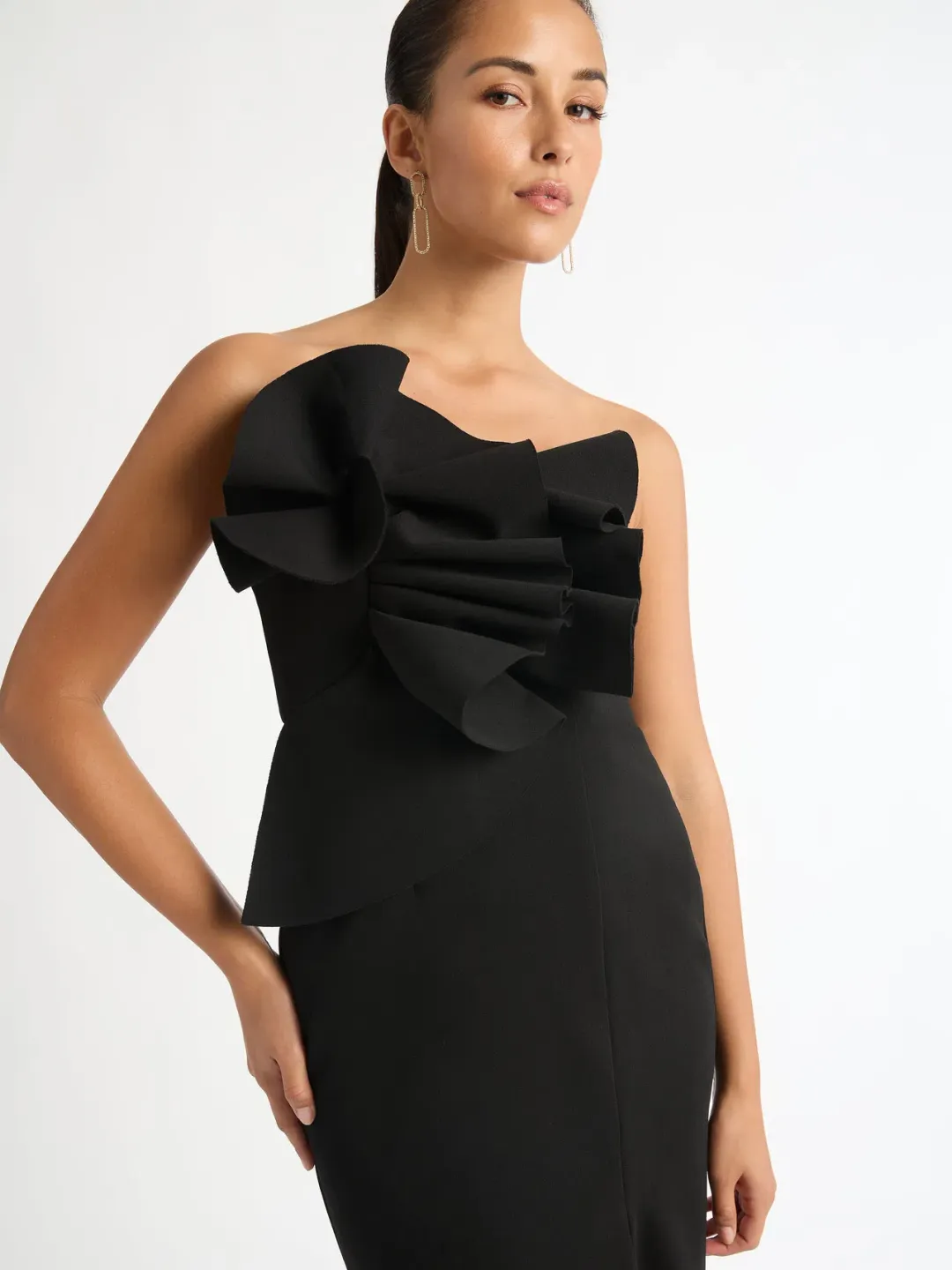 Sheike Origami Maxi Dress Black Size 8 for rent on The Volte - main image