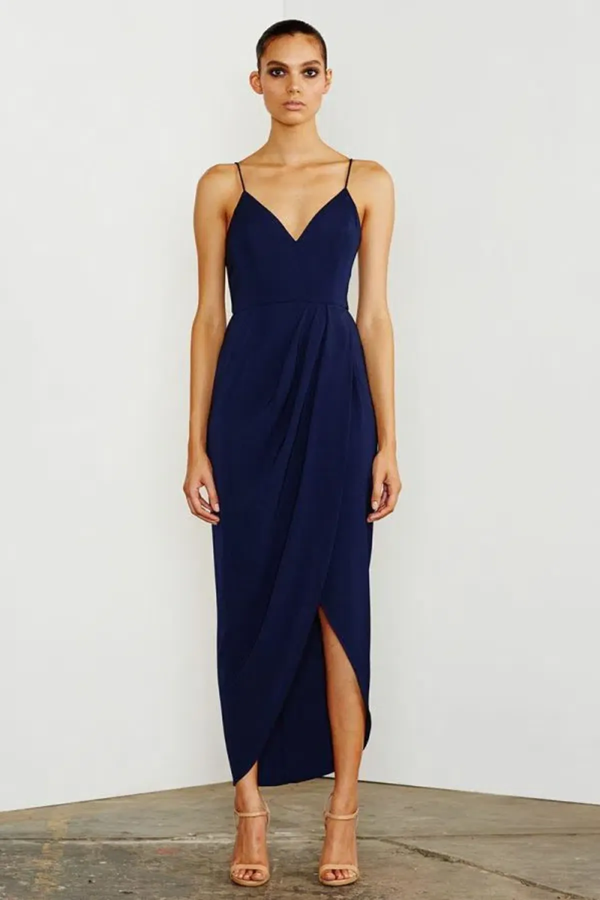 Shona Joy Core Cocktail Draped Maxi Dress Navy Size 16 - Image 1