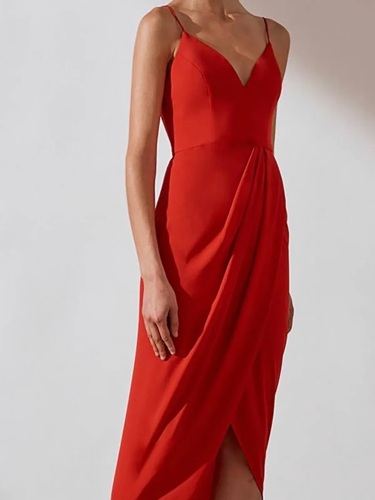 Shona Joy Core Cocktail Draped Maxi Dress Red Size 14 - Image 2