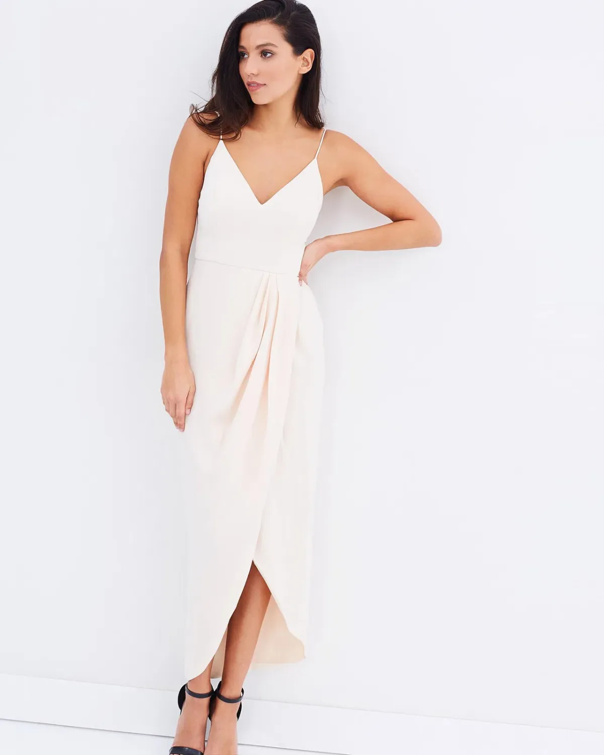 Shona Joy Core Cocktail Draped Maxi Dress Ballet Size 14 - Image 1