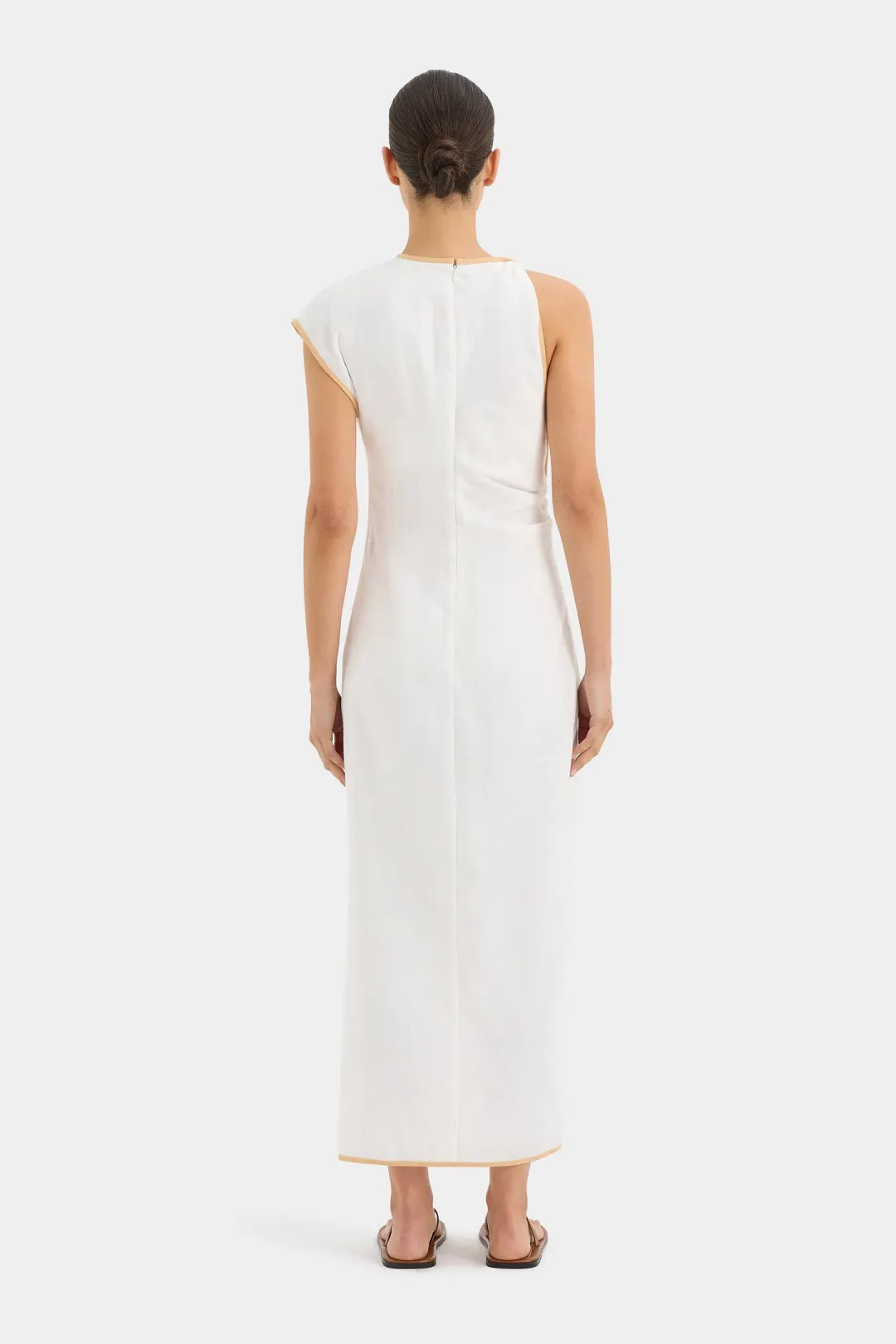 Sir the Label The Noemi Cut Out Midi Dress in Ivory Size 8 for rent on The Volte - main image