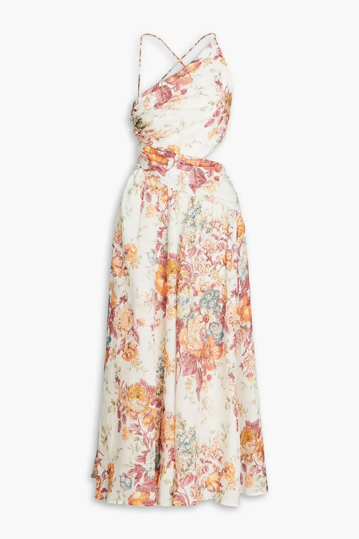 Zimmermann The Pattie Asymmetric Dress in Cream Floral Size 2/AU 12 - Image 4