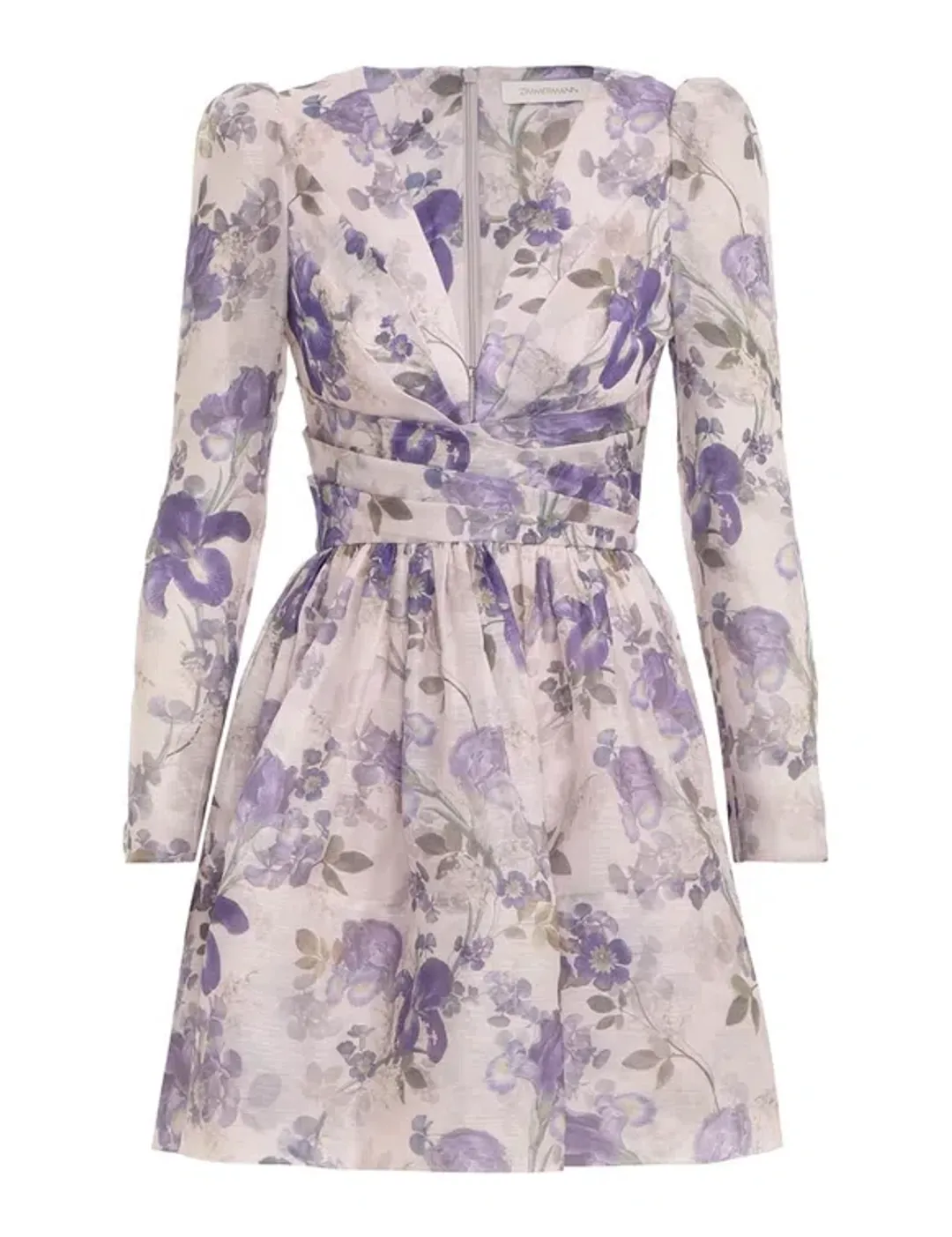 Zimmermann The Lyrical Cross Over Mini in Blue Iris Cream Size 0 (6-8)  for rent on The Volte - main image