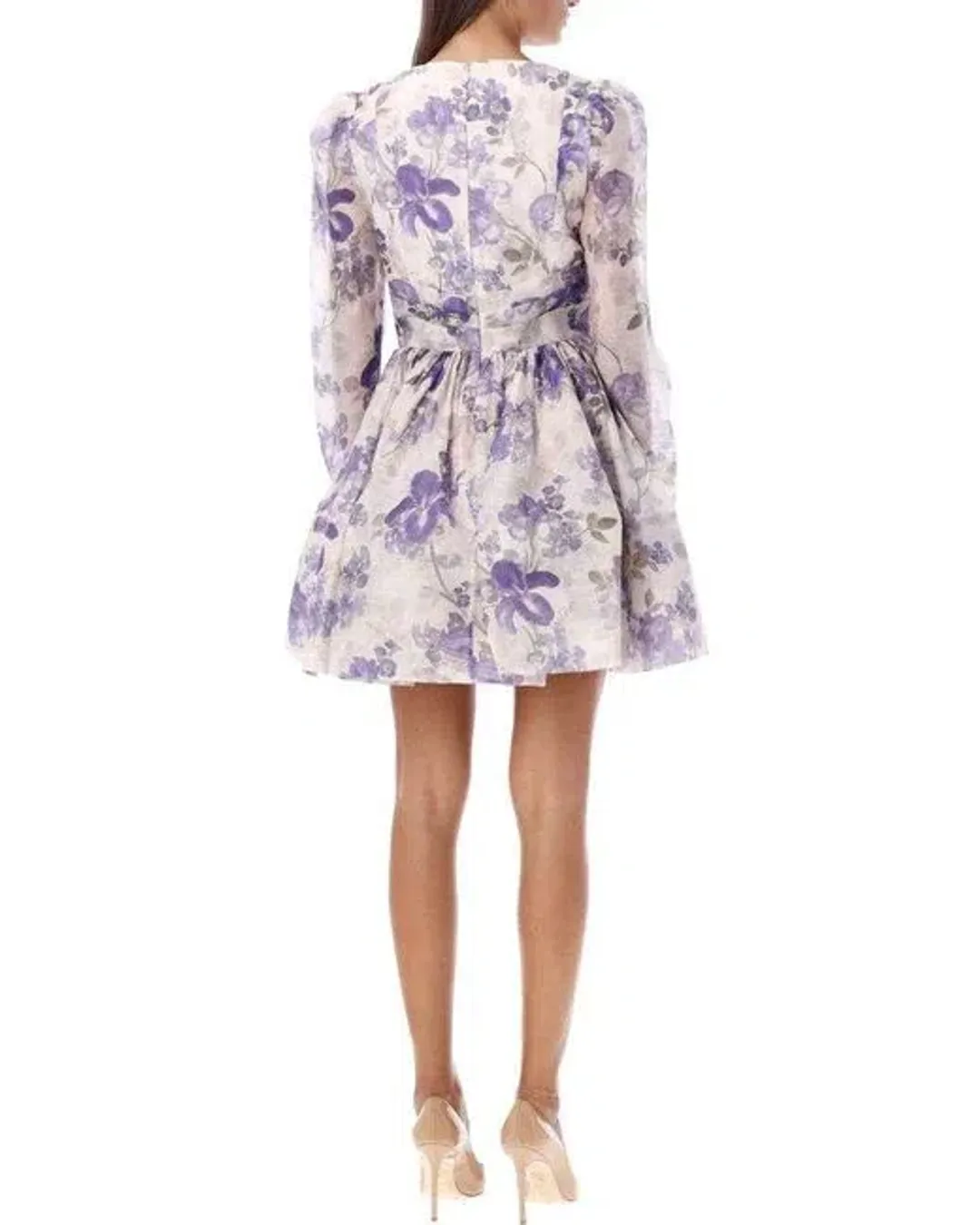Zimmermann The Lyrical Cross Over Mini in Blue Iris Cream Size 0 (6-8)  for rent on The Volte - main image