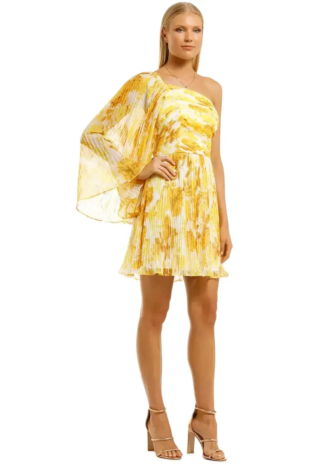Talulah Sunshine Mini Dress Sunshine Rose Print Yellow Size 14 for rent on The Volte - main image