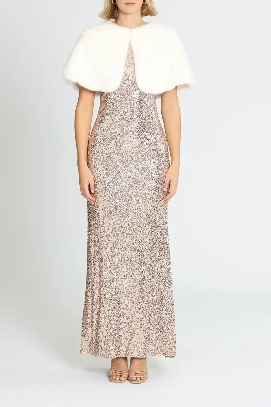 Unreal Fur Love Me Tender Capelet Ivory White Size 10 for rent on The Volte - main image