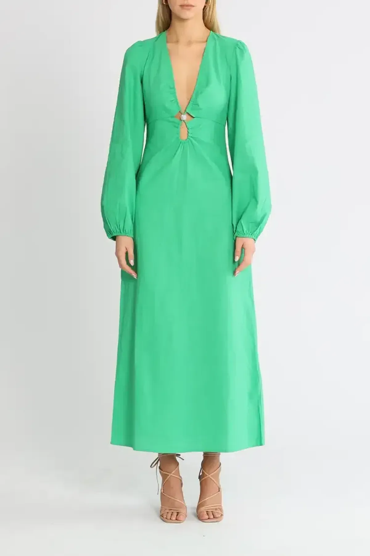Suboo Elodie Keyhole Maxi Dress Green Size 10 - Image 1
