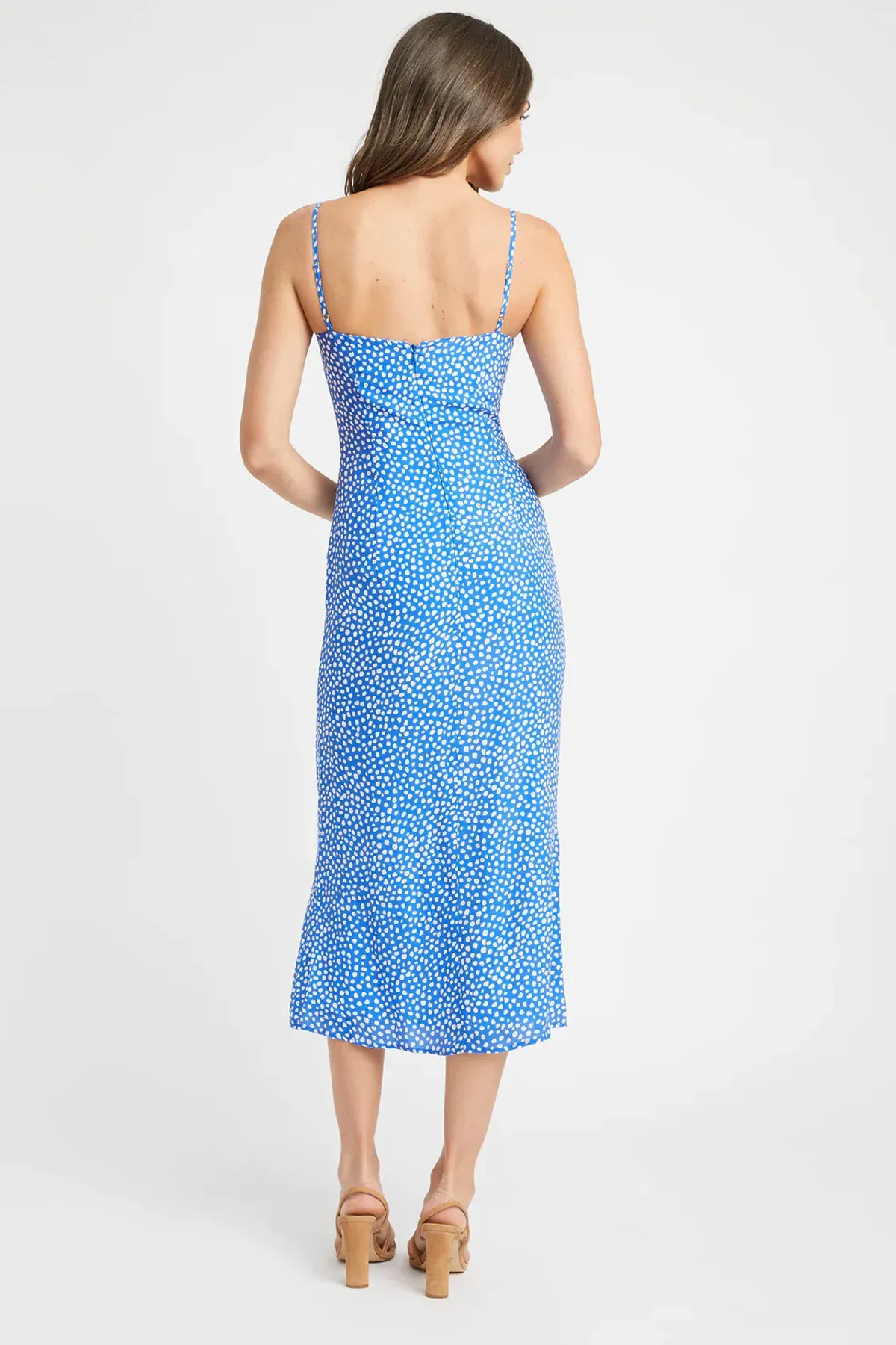 Kookai Karlie Midi Twist Dress in Blue/White Size 12 - Image 3