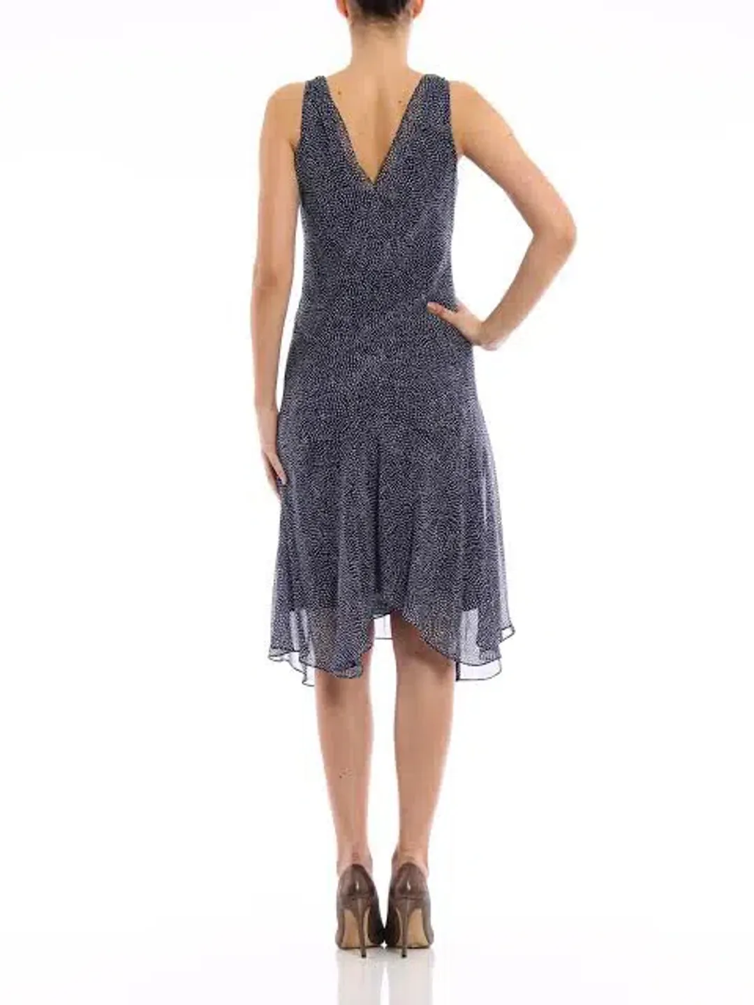 Diane Von Furstenberg Dita Silk Knee-Length Dress  Blue/White Size 10 for rent on The Volte - main image