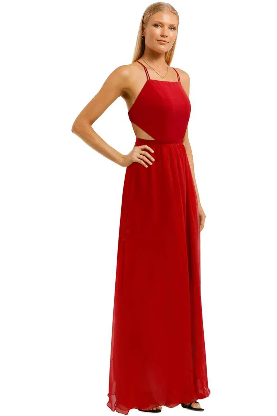 Fame and Partners Mildred Dress Red Maxi Dress Size 8 for rent on The Volte - main image