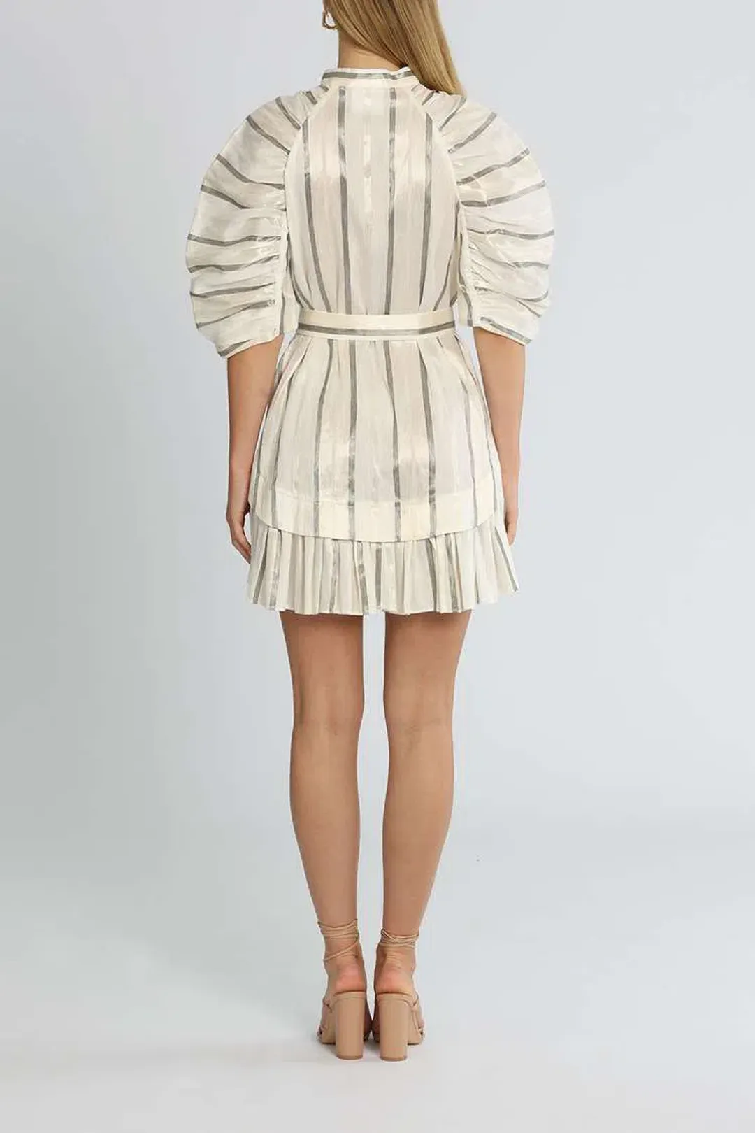Acler Leighton Mini Dress Ivory Print Size 8 for rent on The Volte - main image