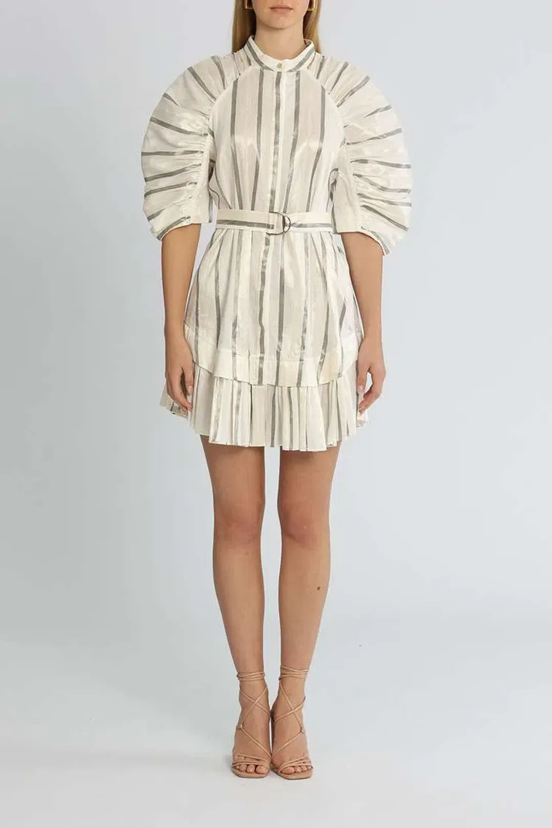 Acler Leighton Mini Dress Ivory Print Size 8 for rent on The Volte - main image