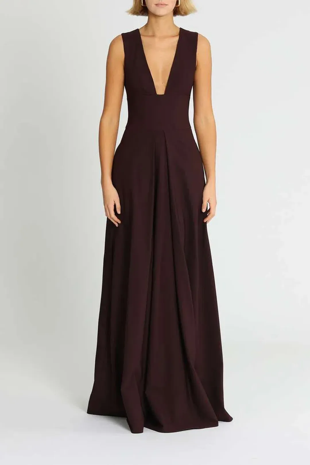 Aurelio Costarella Sandrine Gown Brown Burgundy Size 8 for rent on The Volte - main image