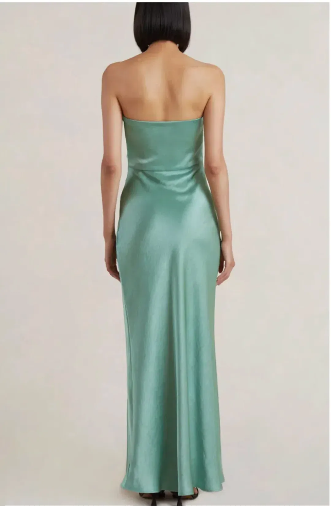 Bec & Bridge Symone Strapless Dress in Moss Green Size 8 for rent on The Volte - main image