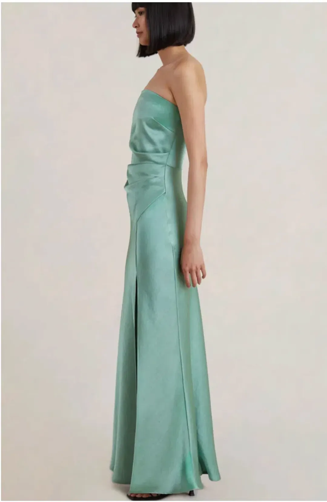 Bec & Bridge Symone Strapless Dress in Moss Green Size 8 for rent on The Volte - main image