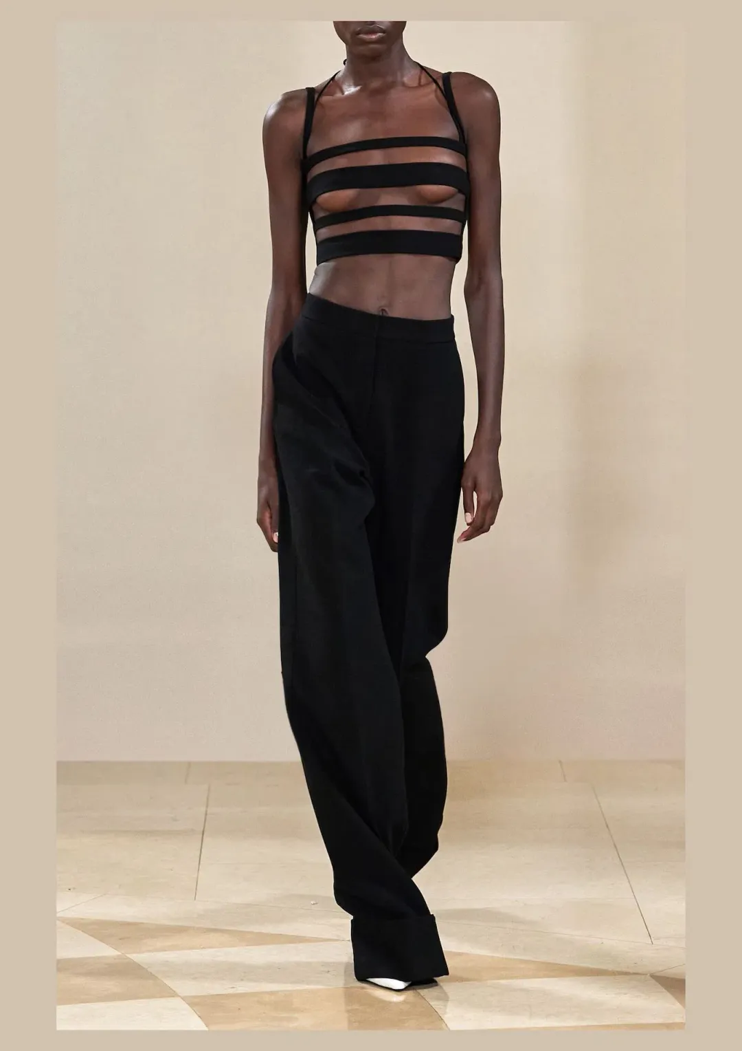 Monot Cutout Crop Top Black Size 4 for rent on The Volte - main image