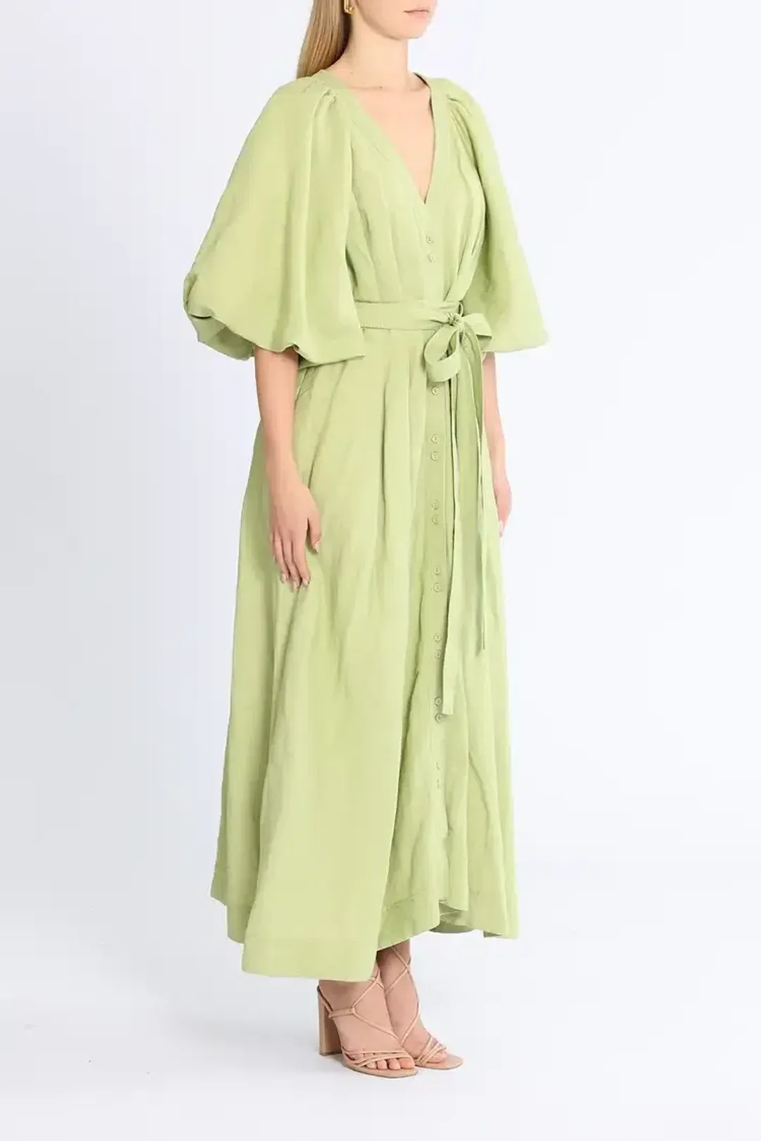Aje Evermore Midi Dress in Green Size 8 for rent on The Volte - main image