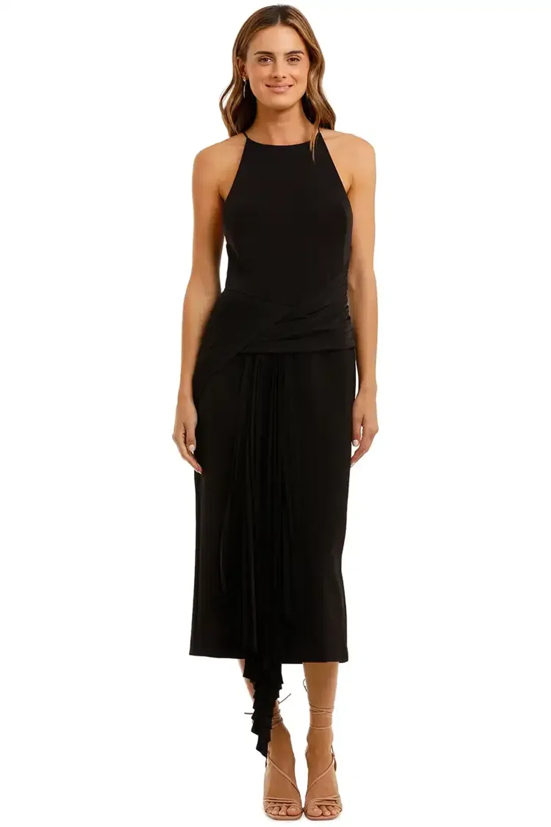 Acler Bercy Midi Dress in Black Size 8 for rent on The Volte - main image