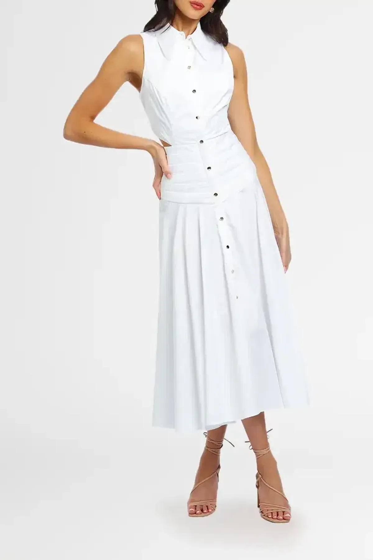 Acler Hayworth Midi Dress in White Size 10 - Image 1