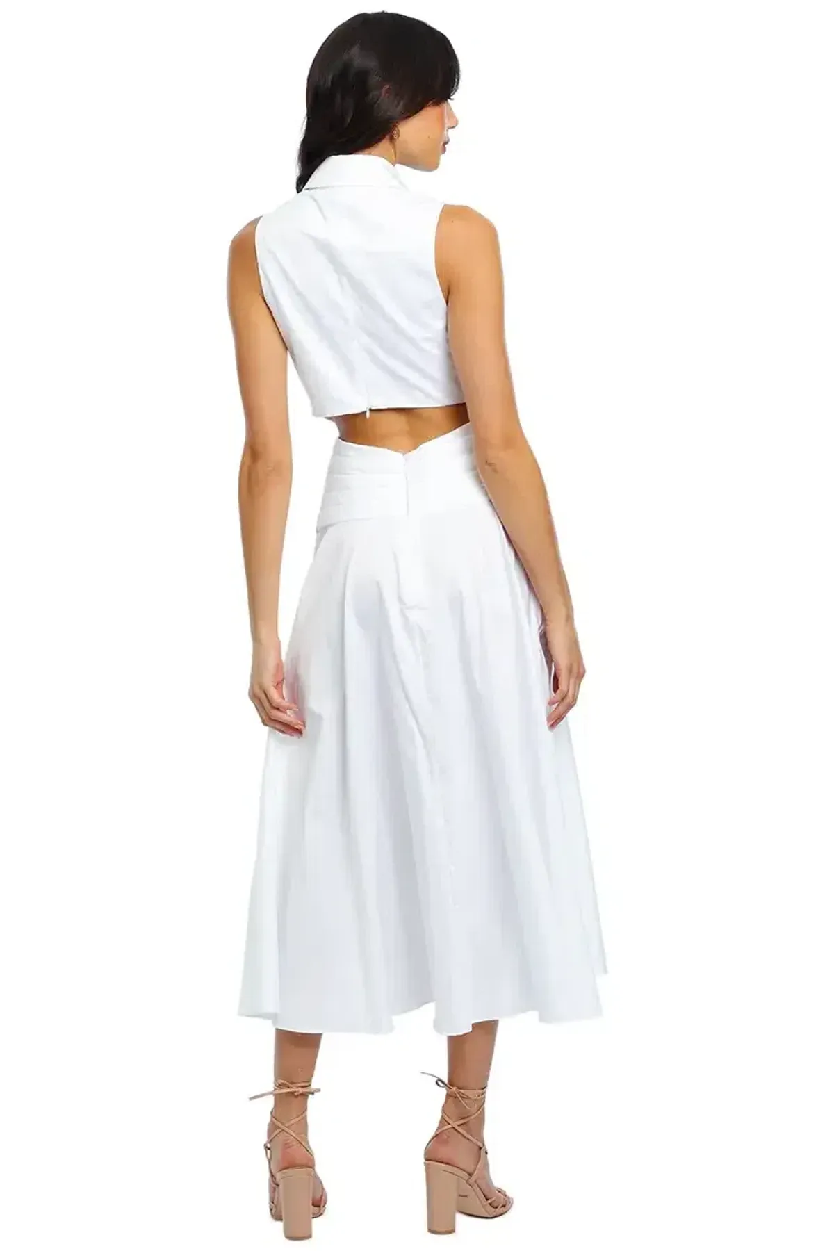 Acler Hayworth Midi Dress in White Size 10 - Image 3