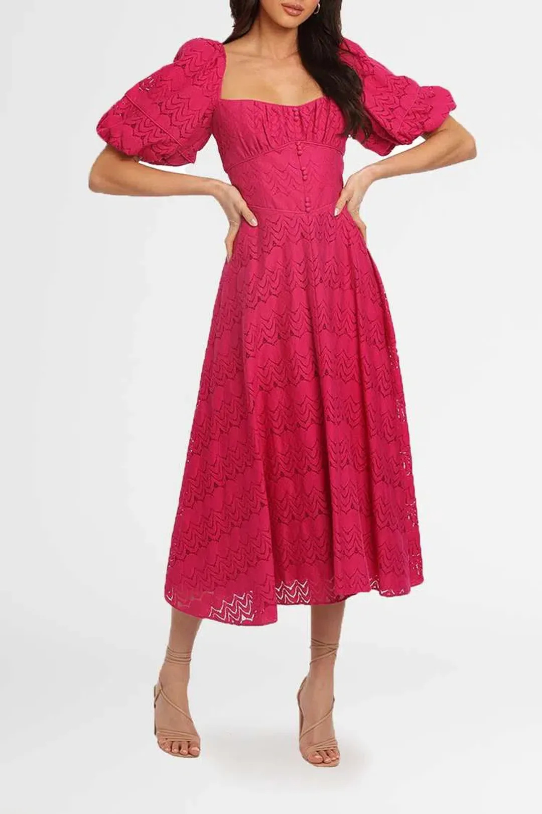 Acler Stapleton Dress Fuschia Pink Size 6 for rent on The Volte - main image