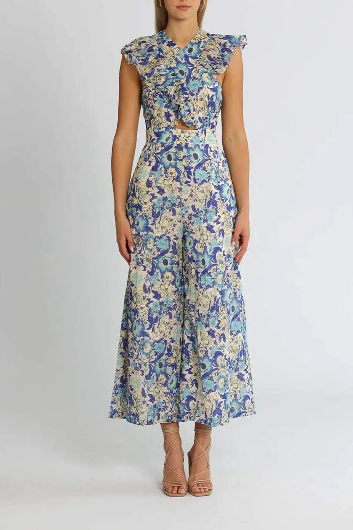 Alice McCall Frida Jumpsuit Sapphire Blue Print Size 10 - Image 1