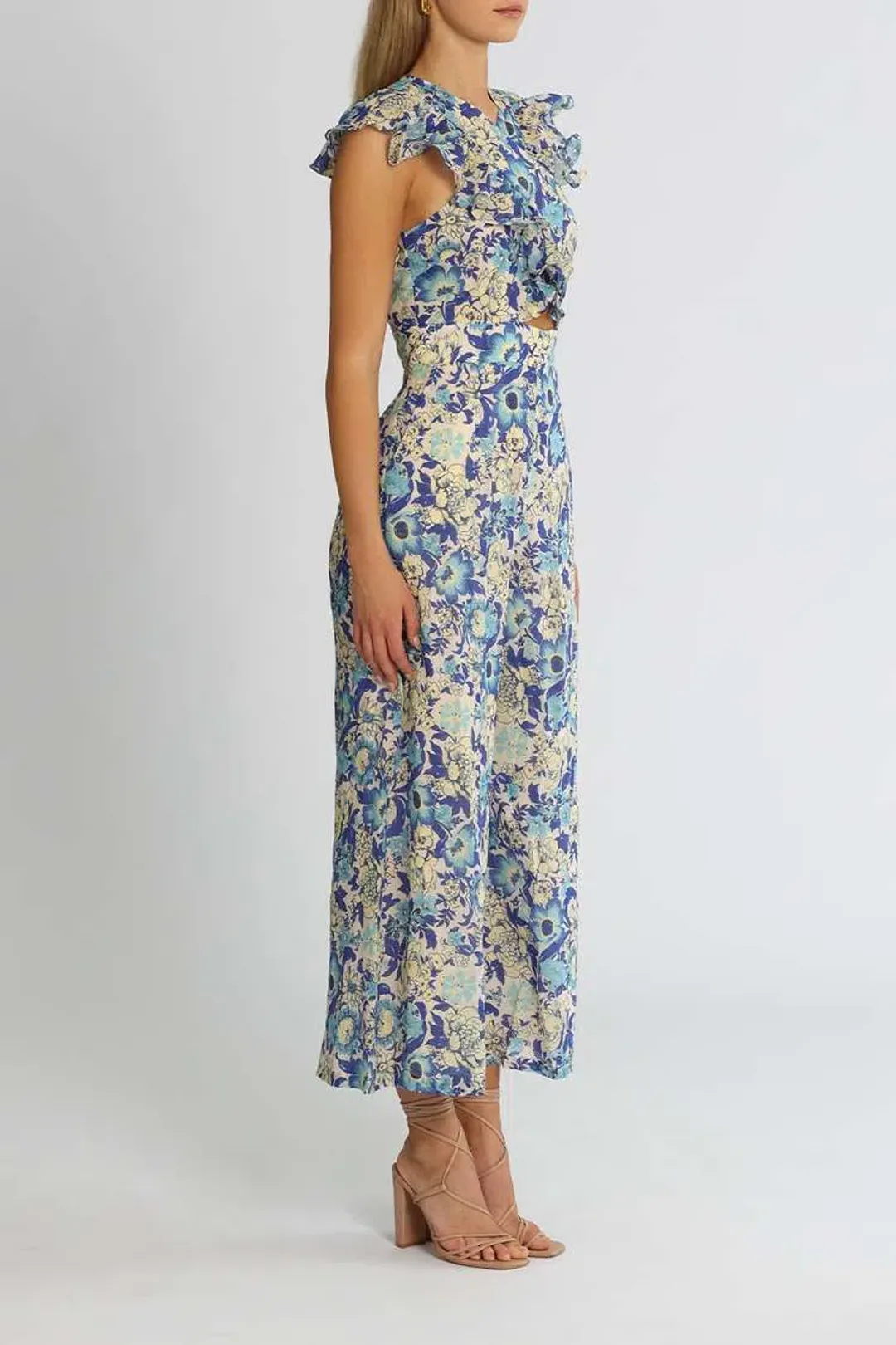 Alice McCall Frida Jumpsuit Sapphire Blue Print Size 14 for rent on The Volte - main image