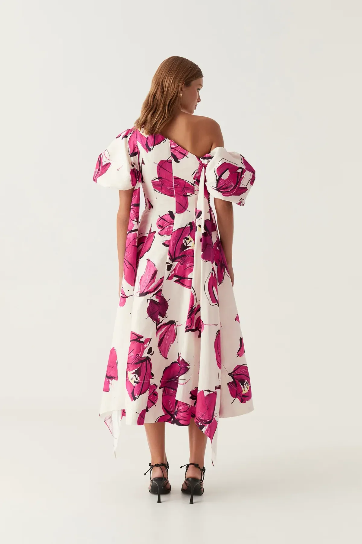 Aje Arista Tulip Sleeve Midi Dress Floral Size 8 - Image 4