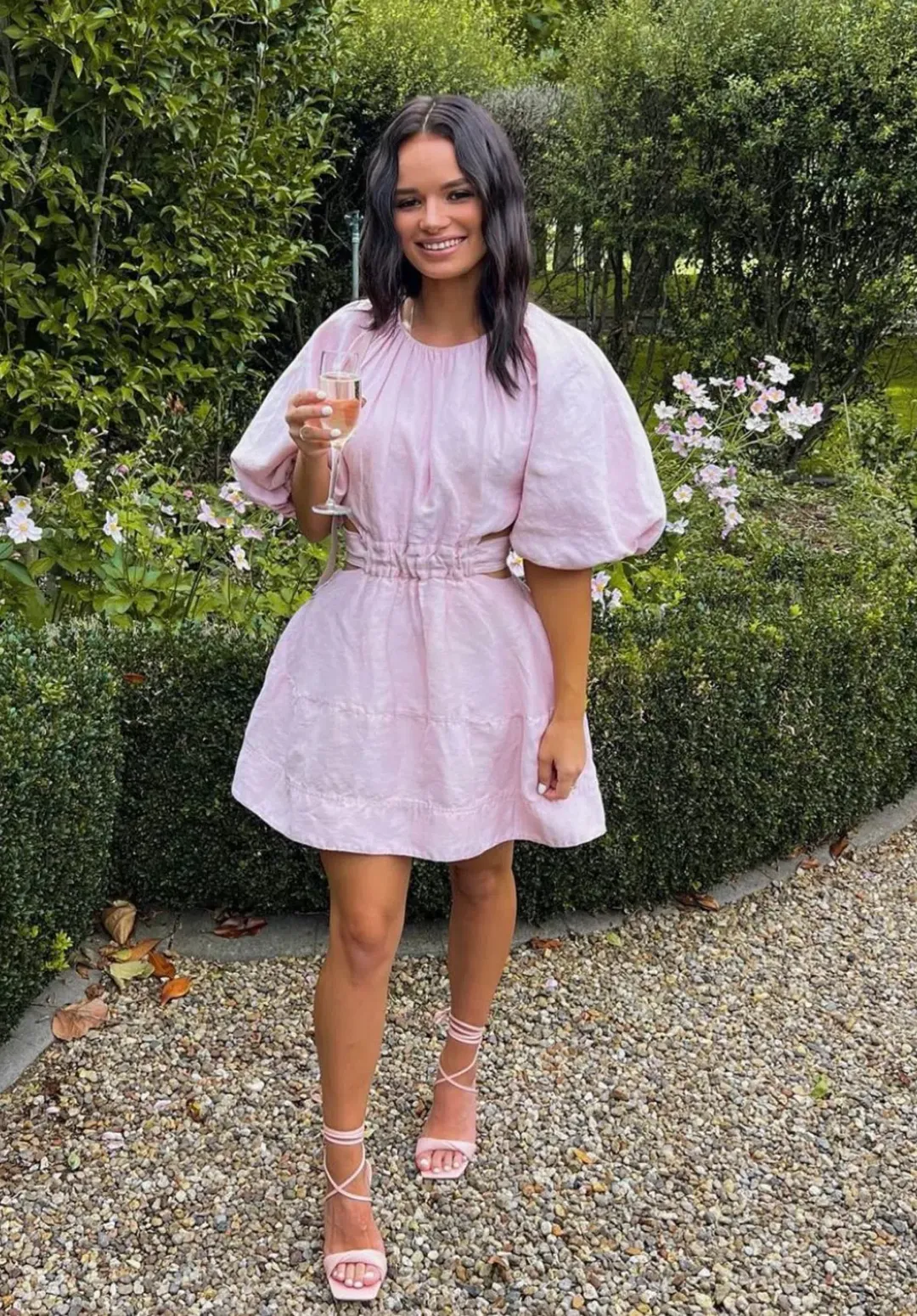 Aje Psychedelia Mini Dress Blush Size 6 for rent on The Volte - main image