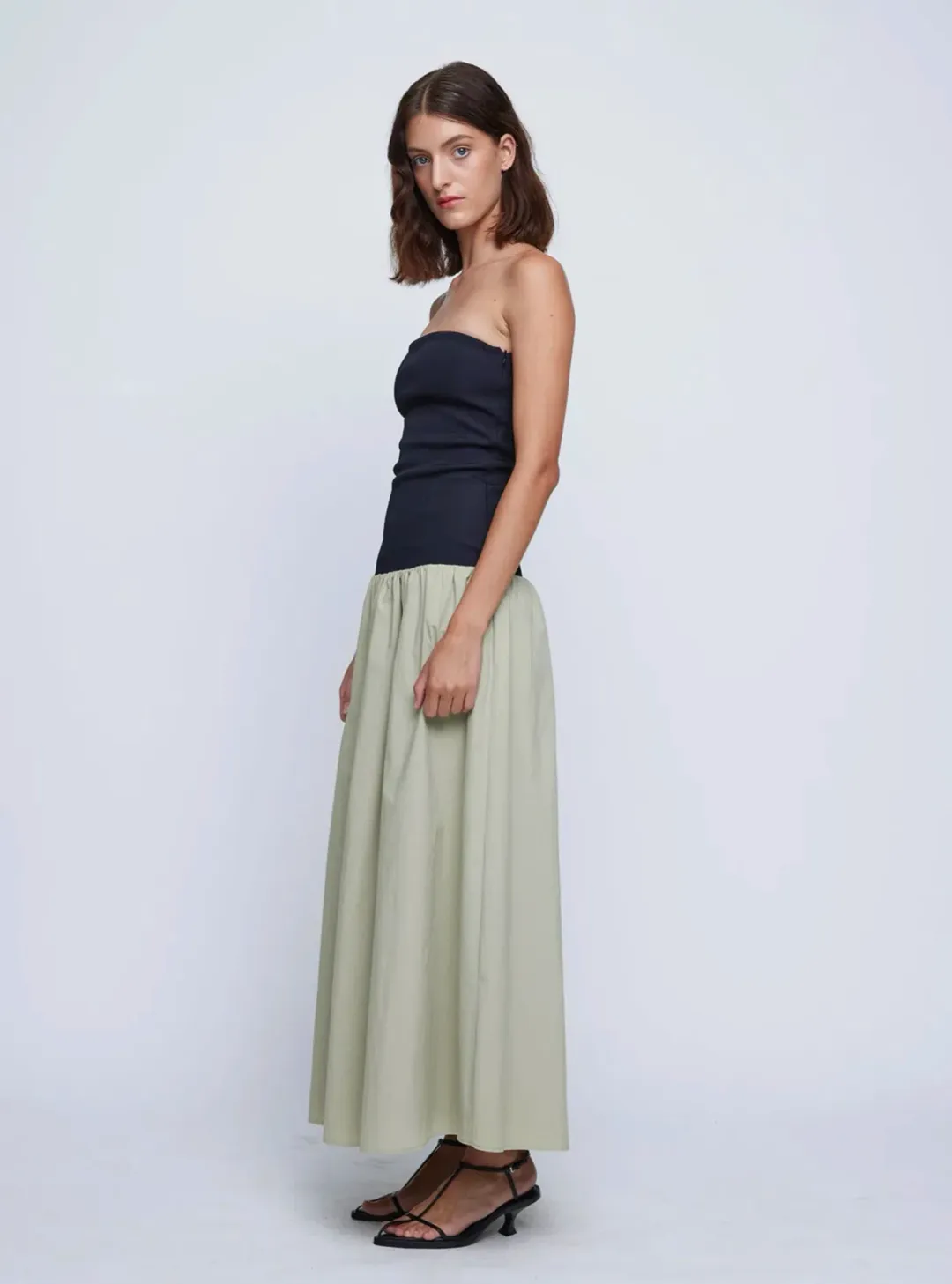 Anna Quan Amyra Maxi Dress Black/Green Size 8 for rent on The Volte - main image