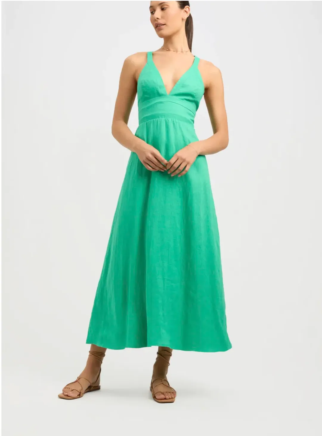 Kookai Tahiti Vee Dress Island Green Size 8 for rent on The Volte - main image