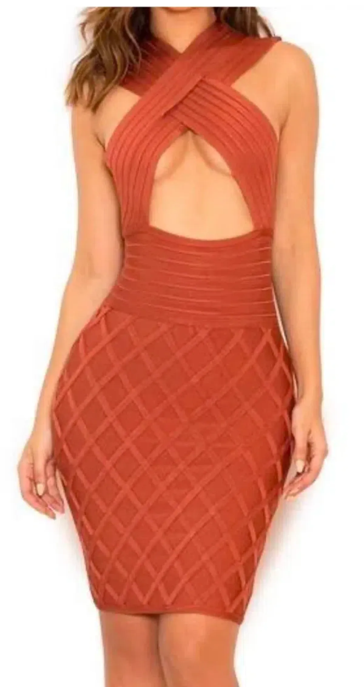 House of CB Liliana Bandage Dress Rust Size XS / AU 6 - Image 3