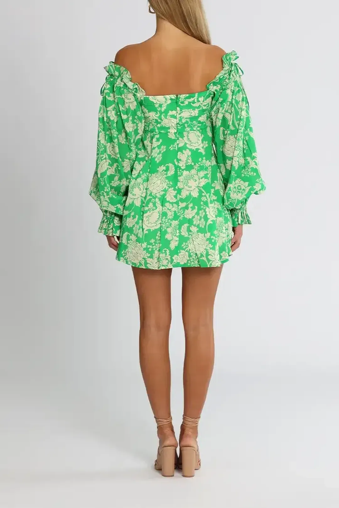 Alice McCall Mary Anne Mini Dress in Green Floral Size 10 for rent on The Volte - main image