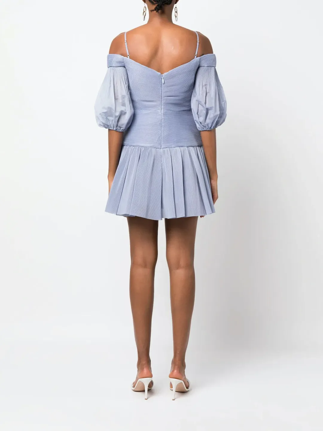 Zimmermann Pleated Mini Dress Dusty Blue Size 0  / AU 8 for rent on The Volte - main image