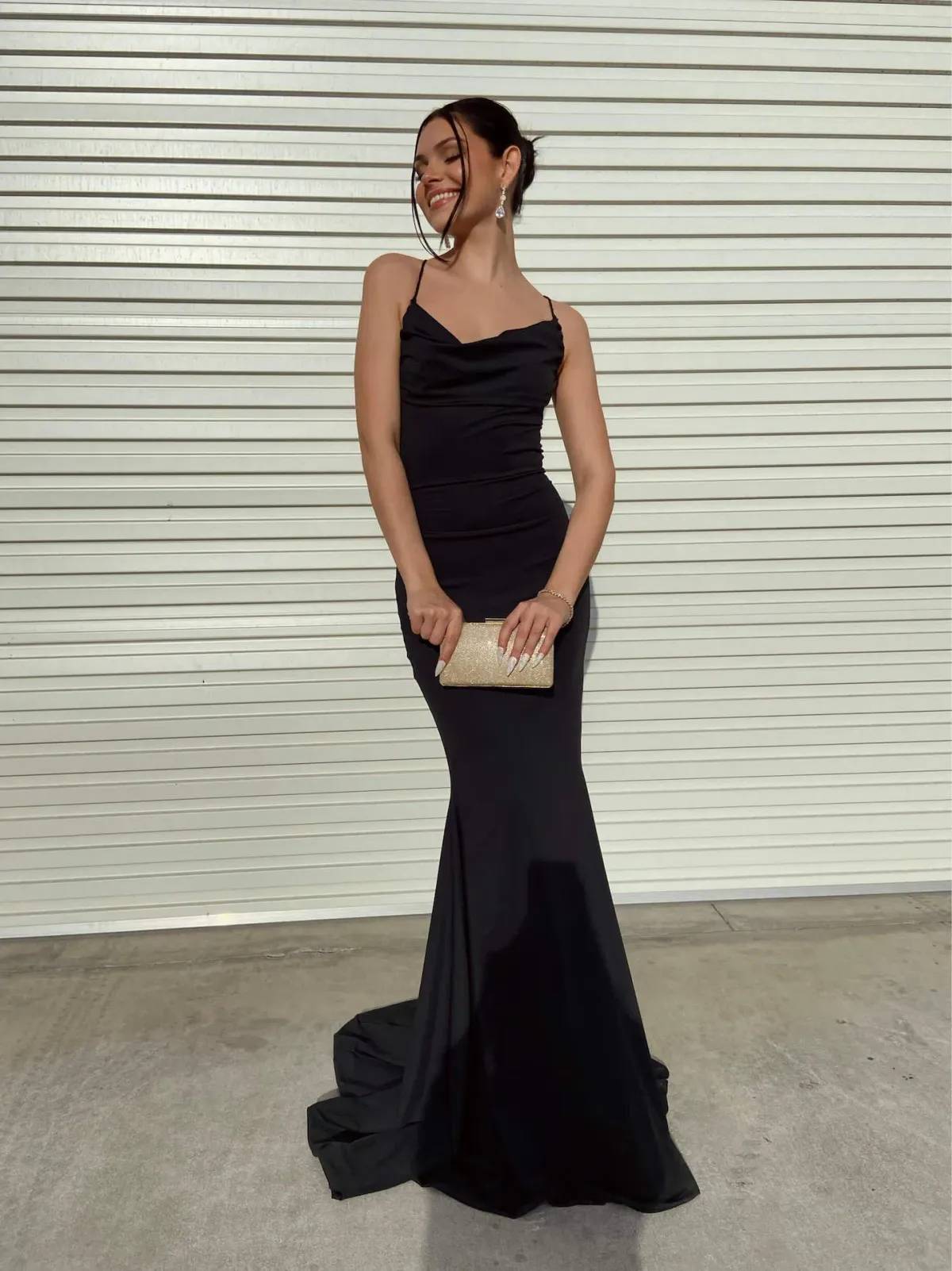 Gossip Gowns Ashleigh Jersey Gown Black Size 6 - Image 1