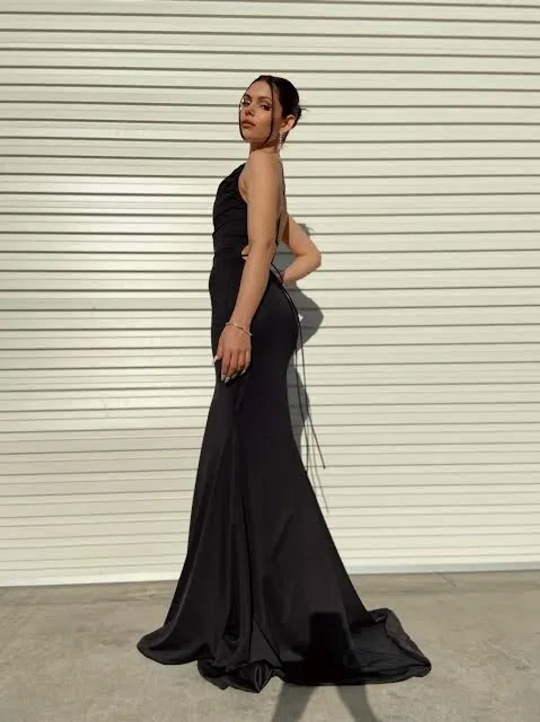 Gossip Gowns Ashleigh Jersey Gown Black Size 6 for rent on The Volte - main image