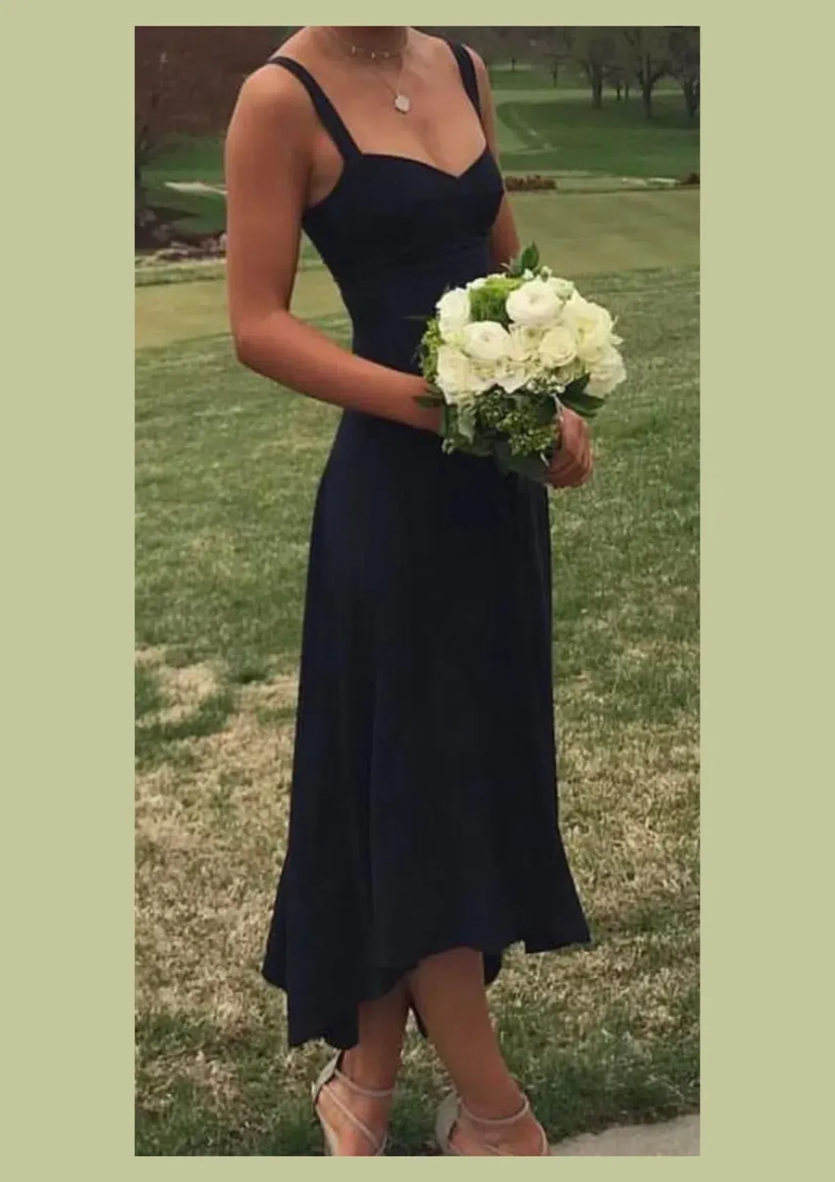 Scanlan Theodore Sleeveless Midi Dress Navy Size 8 - Image 1