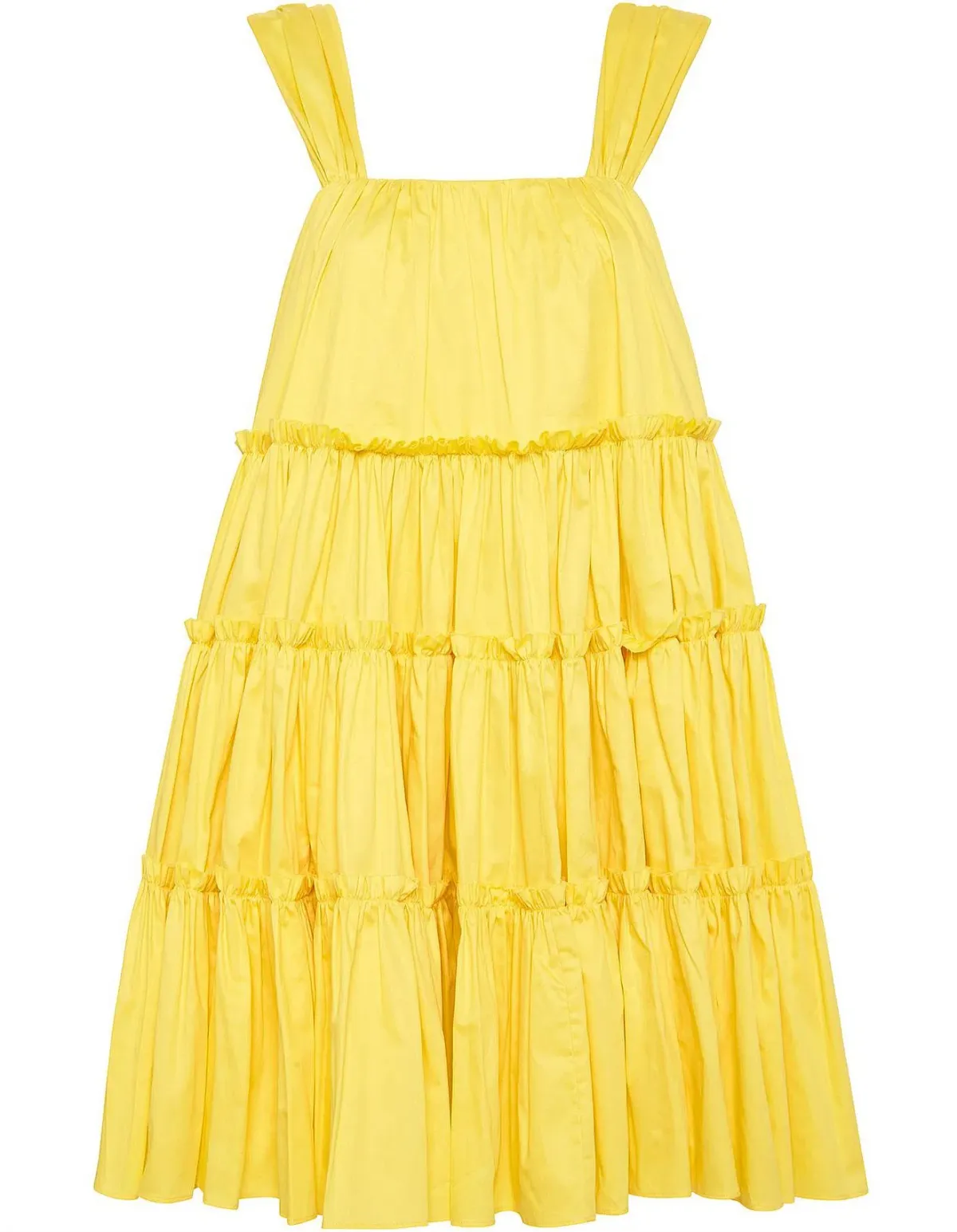 Aje Soltice Tiered Mini Dress Yellow Size 6 - Image 5