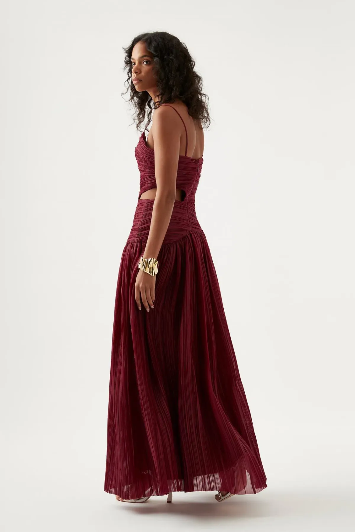 Aje Laurier Wave Maxi Dress Burgundy Size 4 - Image 3