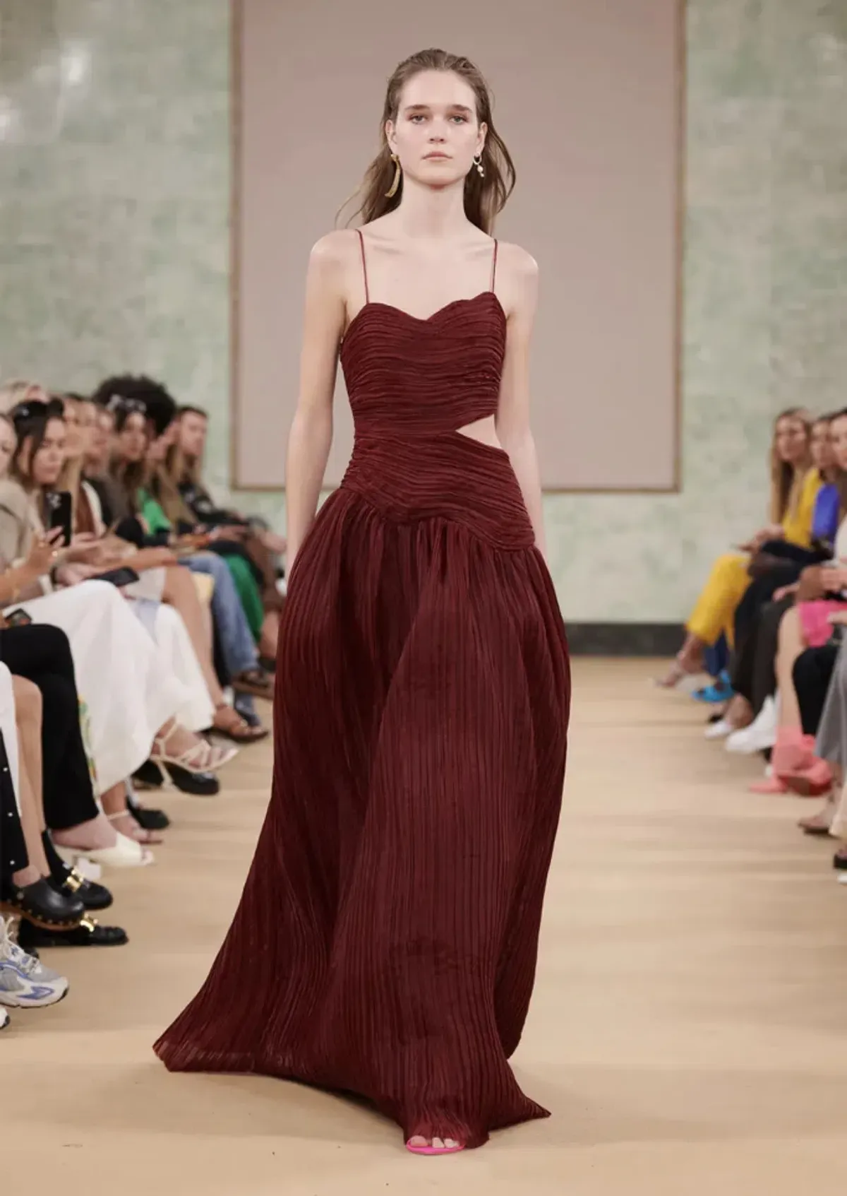 Aje Laurier Wave Maxi Dress Burgundy Size 4 - Image 1
