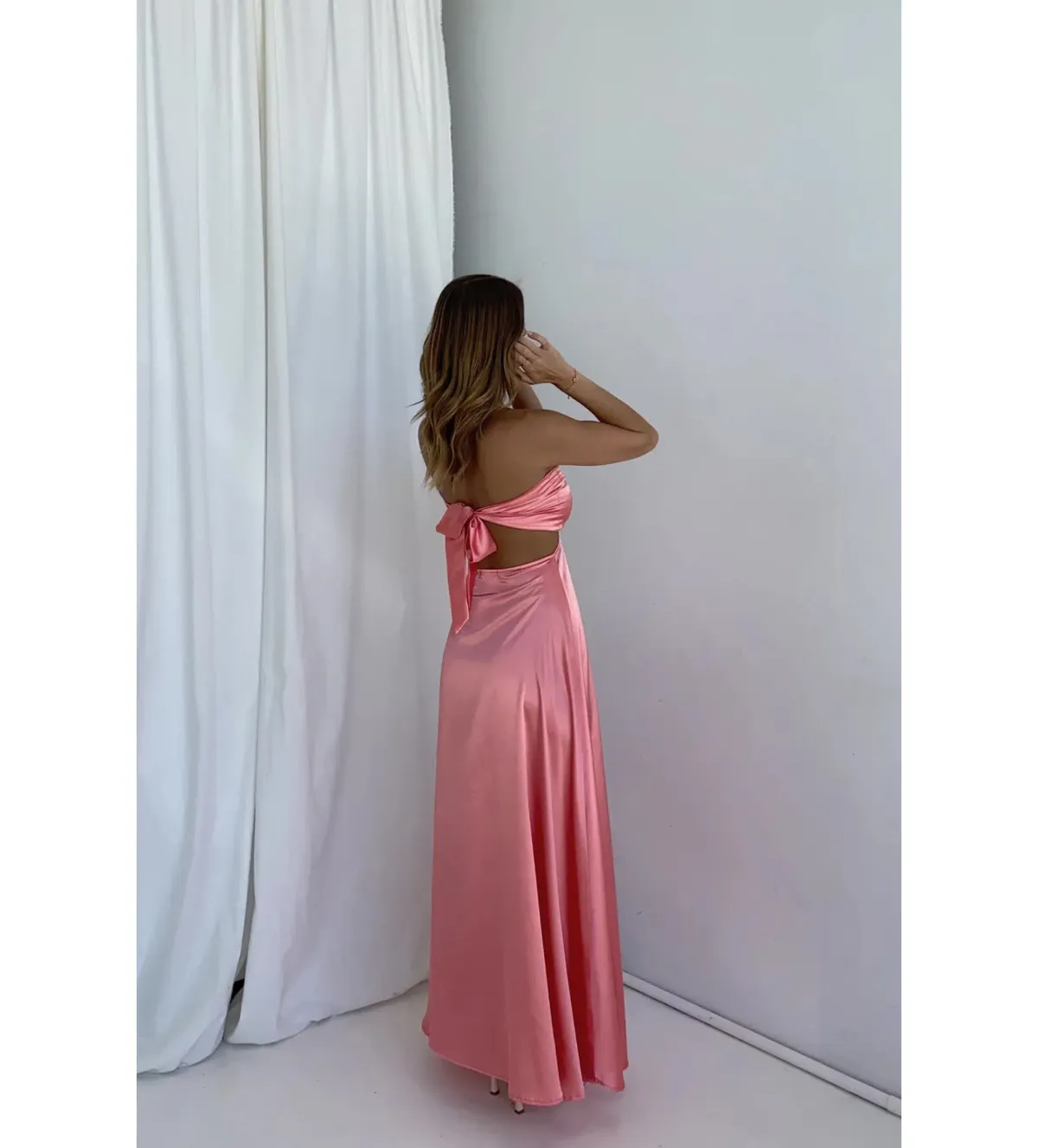 Lane + Sass Lucy Guava Gown Pink Size AU 8 - Image 4