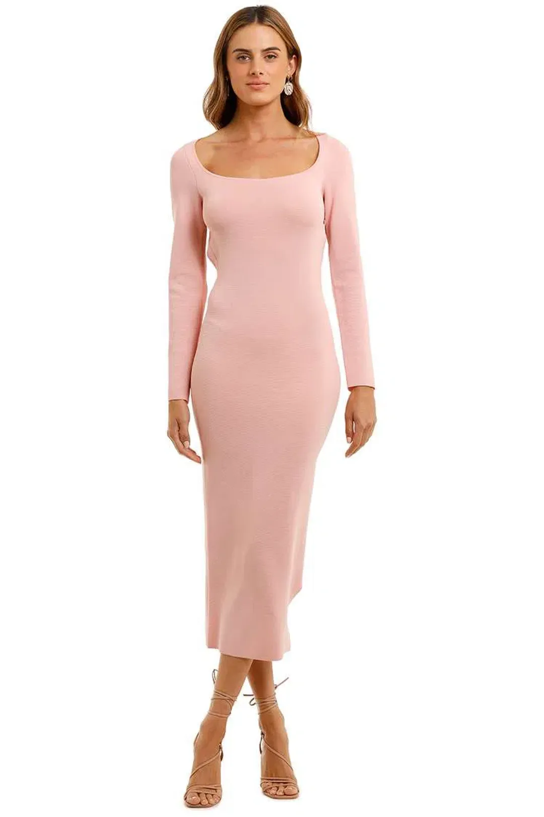 By Johnny Tina Twist Midi Dress Pink Size 8 for rent on The Volte - main image