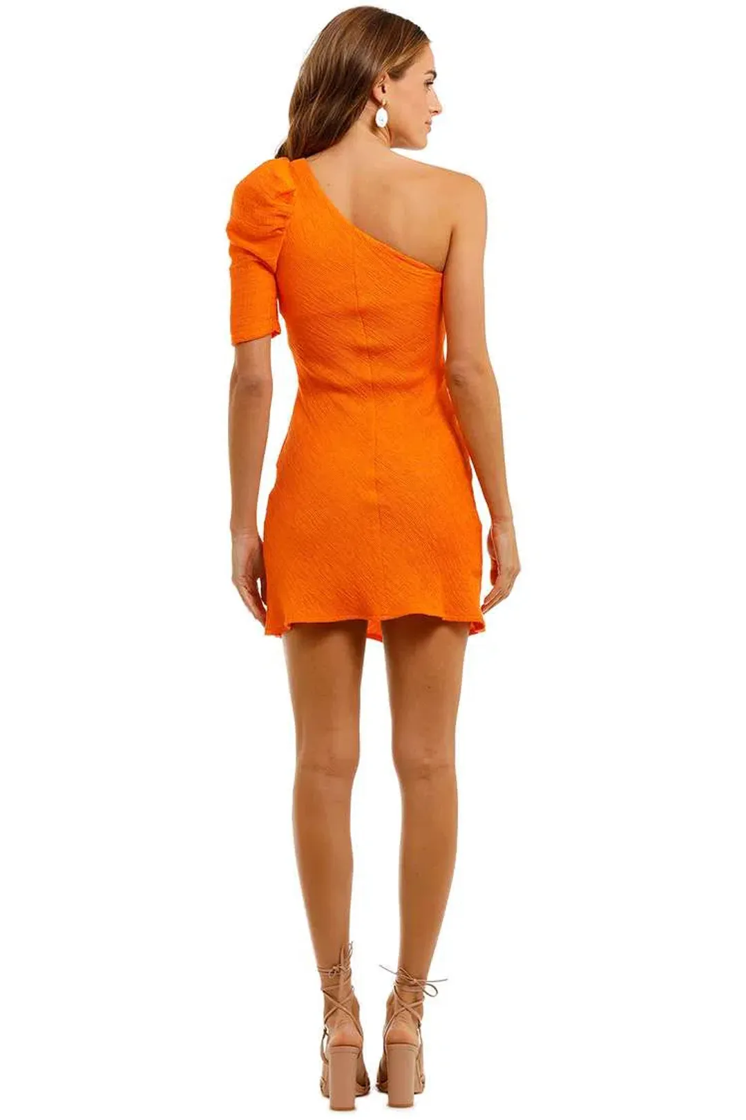 By Johnny Shell Shoulder Sleeve Mini Dress Orange Size 12 for rent on The Volte - main image
